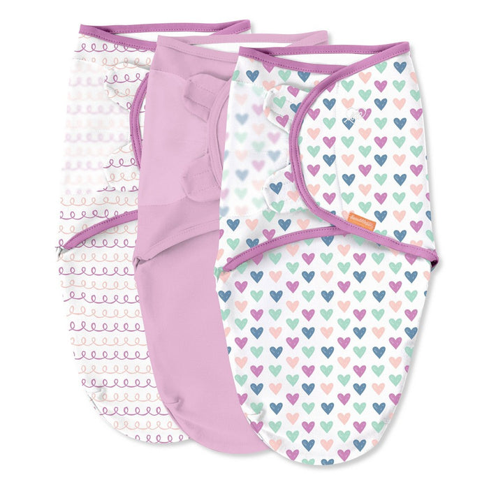 SwaddleMe by Ingenuity Original Swaddle Wrap - Hearts and Hoops - S/M - 0-3 Months - 3pk