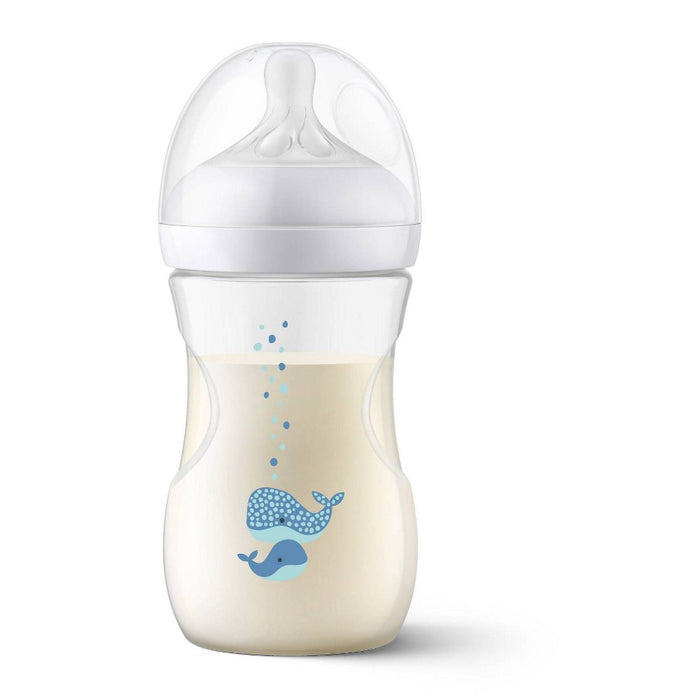 Avent Philips Natural Baby Bottle with Natural Response Nipple - Whales - 9oz/3pk