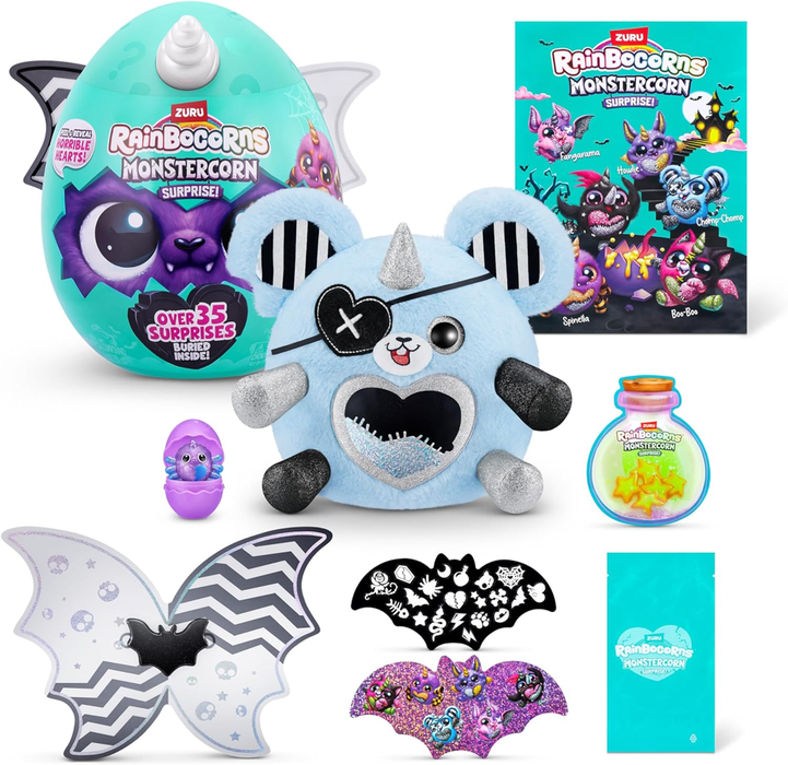Rainbocorns Monstercorn Series 1 Vampire Rat Plush Unboxing 35 Surprises