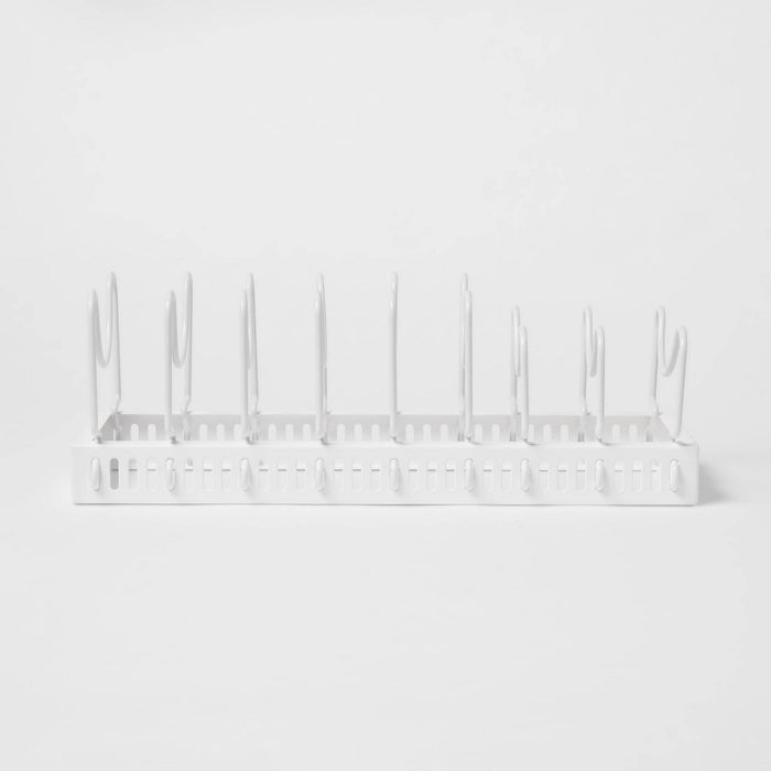 Metal Adjustable Lid and Pan Organizer White - Brightroom