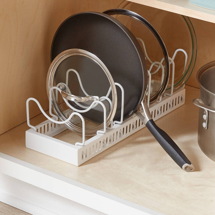 Metal Adjustable Lid and Pan Organizer White - Brightroom