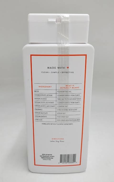 Native Body Wash - Citrus & Herbal Musk - Sulfate Free - 18 fl oz