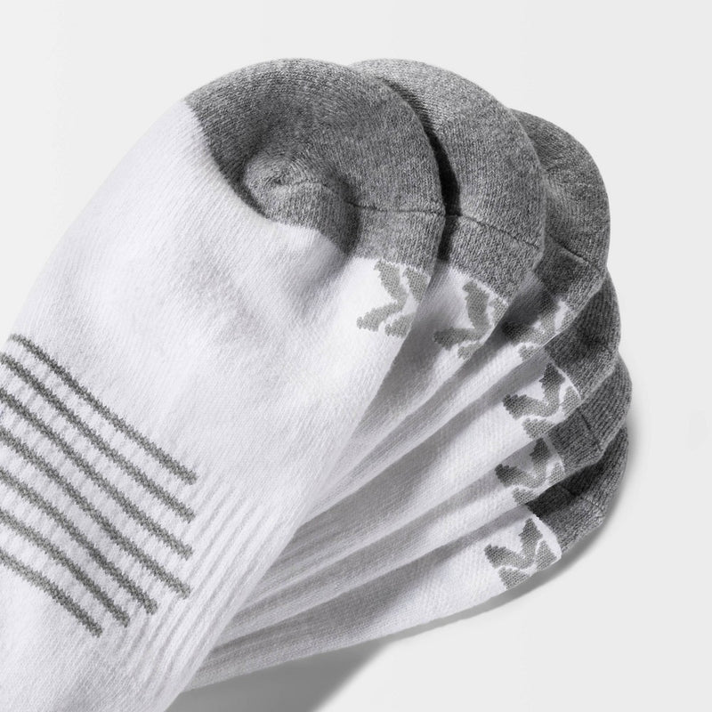 Men's Active No Show Socks 6pk - All In Motion White 12-15