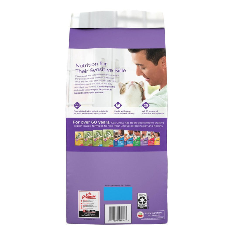 Purina Cat Chow Sensitive Skin and Stomach Turkey Flavor Dry Cat Food - 6.3 lbs