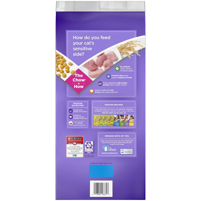 Purina Cat Chow Sensitive Skin and Stomach Turkey Flavor Dry Cat Food - 6.3 lbs
