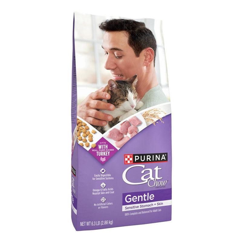 Purina Cat Chow Sensitive Skin and Stomach Turkey Flavor Dry Cat Food - 6.3 lbs
