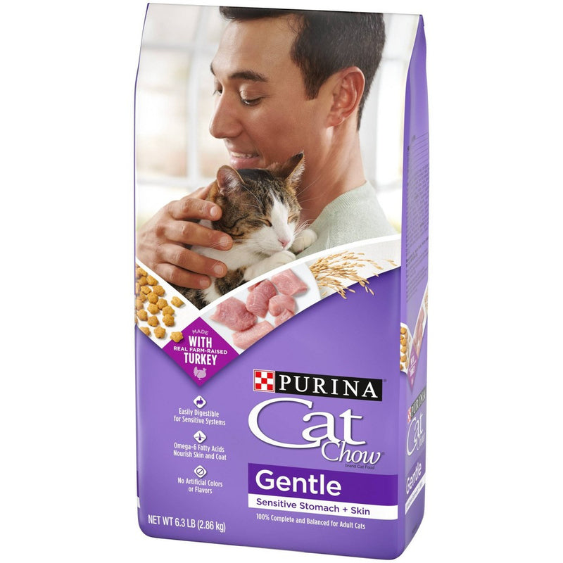 Purina Cat Chow Sensitive Skin and Stomach Turkey Flavor Dry Cat Food - 6.3 lbs