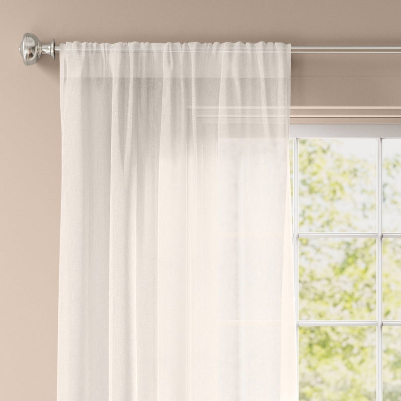 54"x84" Light Filtering Textural Sheer Curtain Panel Ivory - Threshold