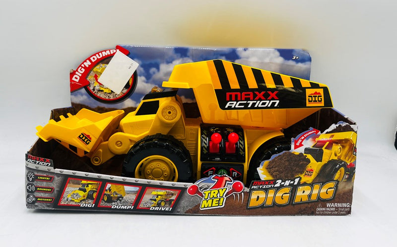 Maxx Action 2-N-1 Dig Rig Dump Truck and Front End Loader SEE DETAILS
