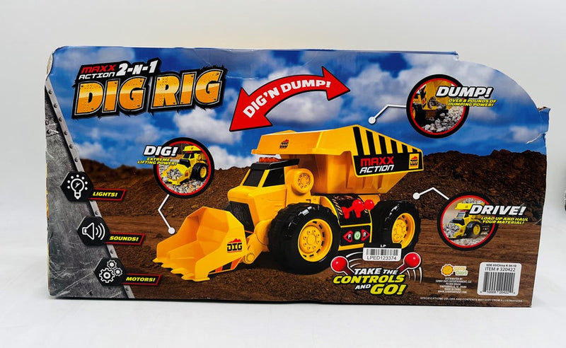 Maxx Action 2-N-1 Dig Rig Dump Truck and Front End Loader SEE DETAILS