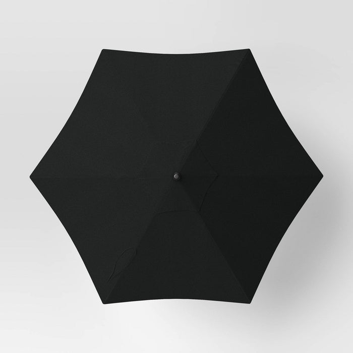 7.5' Round Outdoor Patio Market Umbrella Black - Room Essentials
