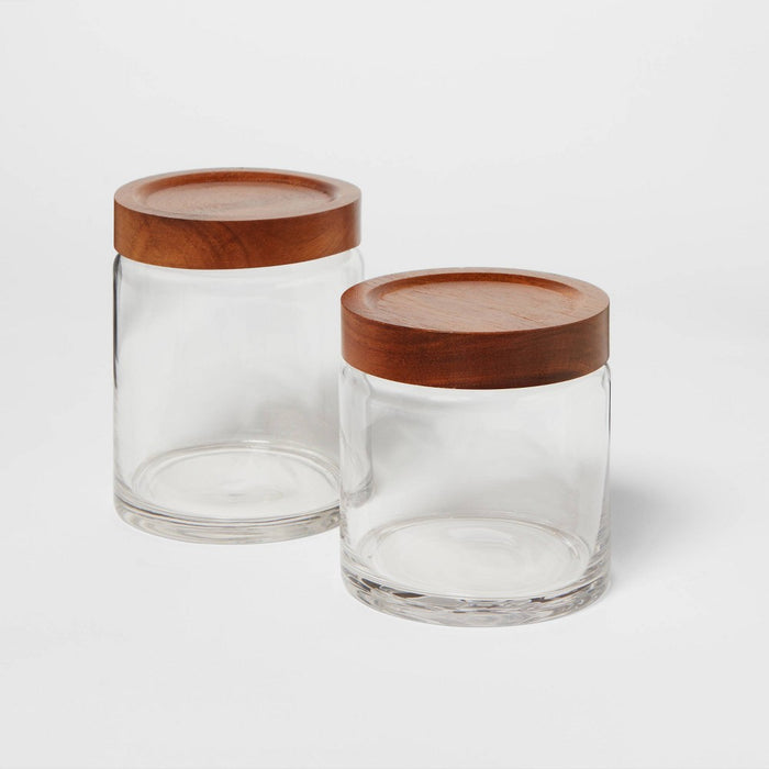 Canister Acacia/Glass Small - Threshold
