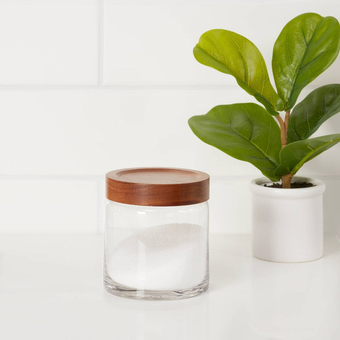 Canister Acacia/Glass Small - Threshold