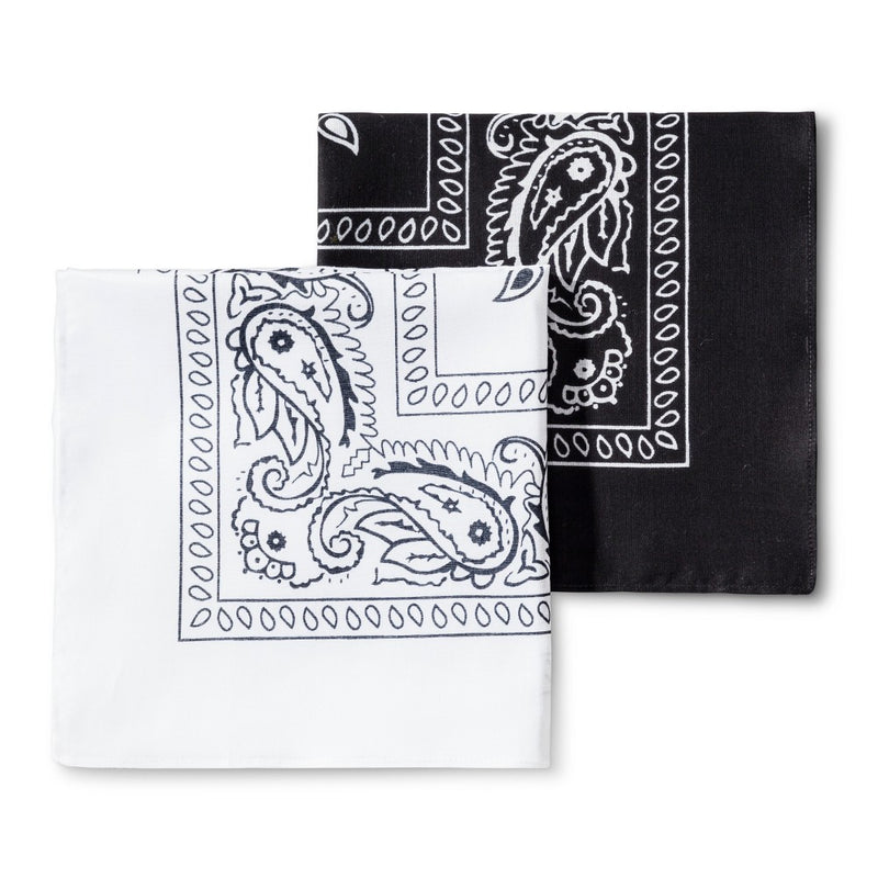 Men's Bandanas - Goodfellow & Co White/Black One Size
