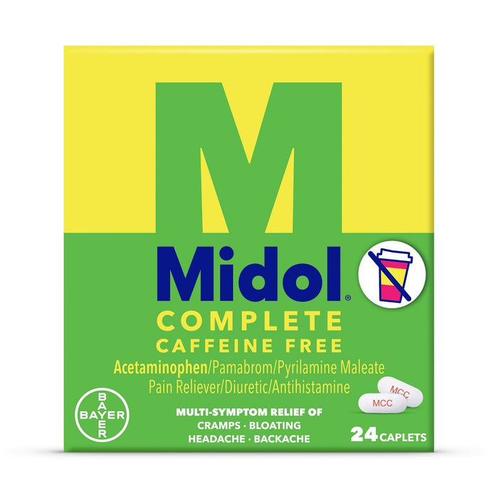 Midol Complete Menstrual Relief Acetaminophen Caffeine Free Caplets - 24ct