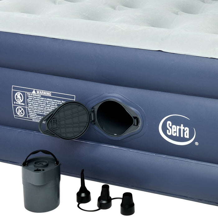 Serta 16" Rechargeable Air Mattress with Electric Pump - Queen