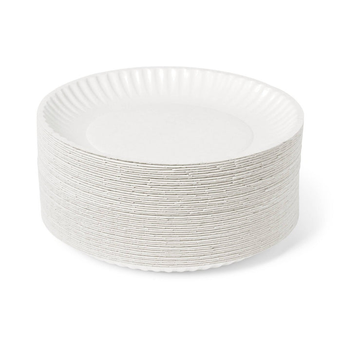 Uncoated Disposable Paper Plates 9" - 200ct - Dealworthy