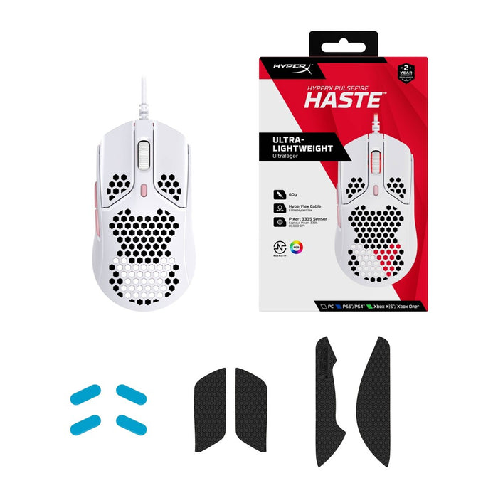HyperX Pulsefire Haste Wired Gaming Mouse for PC - Pink/White
