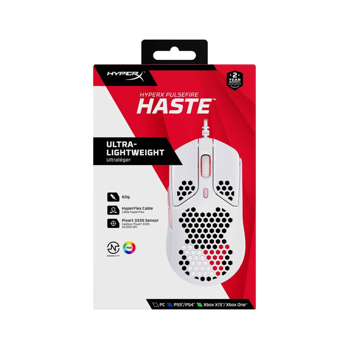 HyperX Pulsefire Haste Wired Gaming Mouse for PC - Pink/White