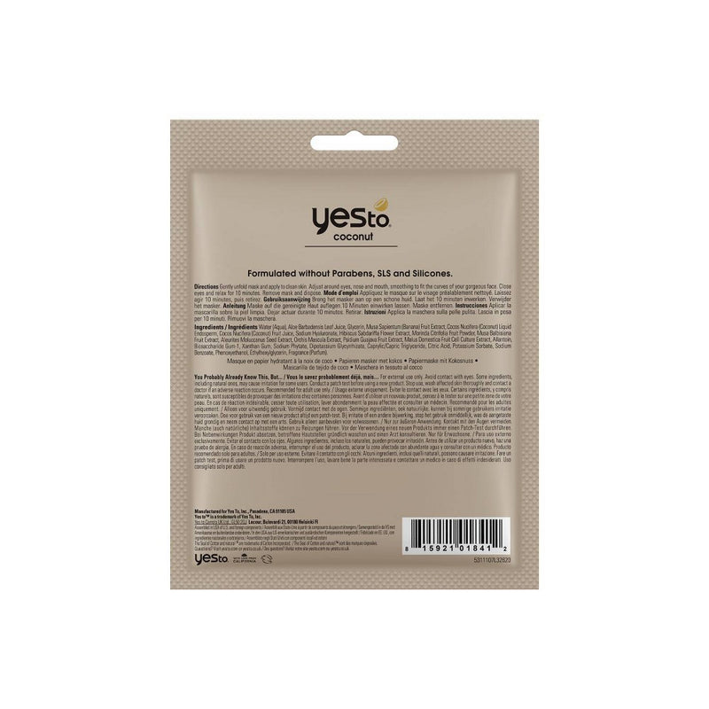 Yes to Coconut Hydrate & Restore Ultra Hydrating Face Mask - 0.67 fl oz