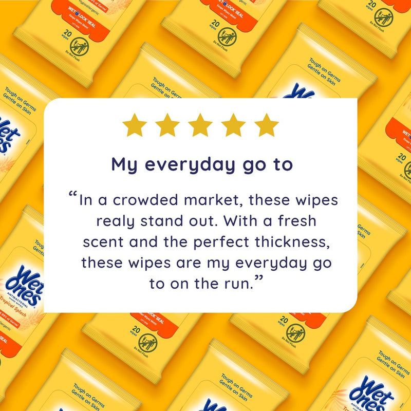 Wet Ones Antibacterial Hand Wipes Travel Pack - Tropical Splash - 20ct