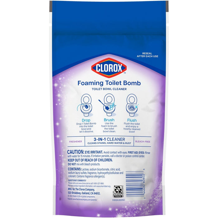 Clorox Lavender Clean Foaming Toilet Bomb Toilet Bowl Cleaner - 5ct