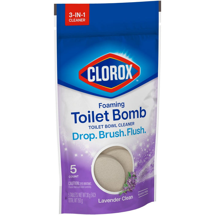 Clorox Lavender Clean Foaming Toilet Bomb Toilet Bowl Cleaner - 5ct