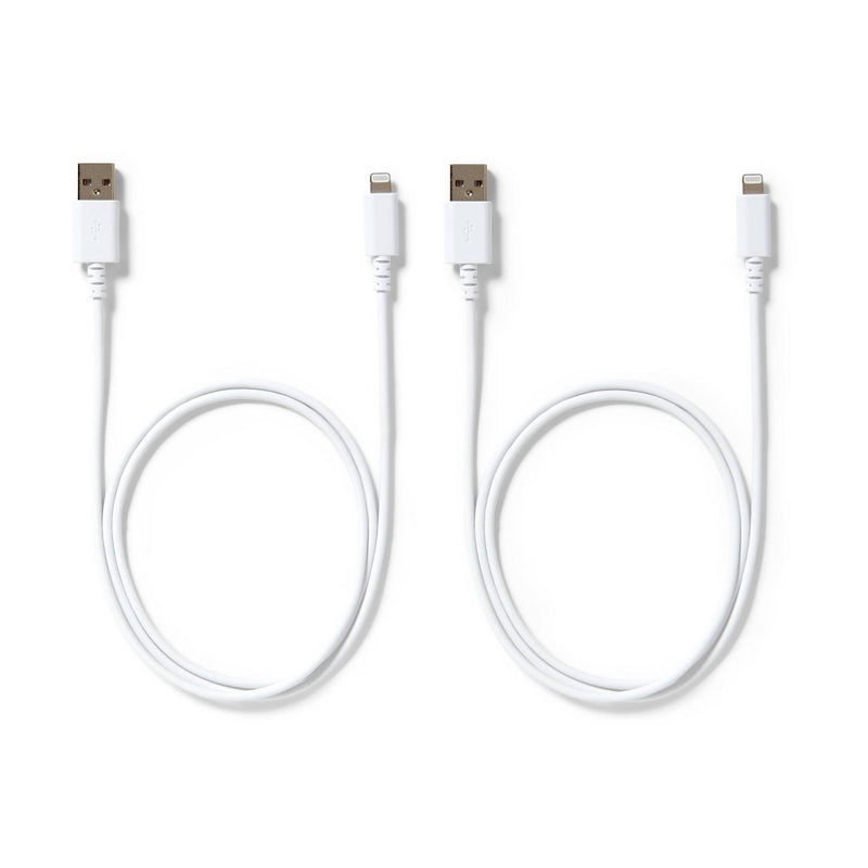 3' Lightning to USB-A 2pk Charging Cable - dealworthy White