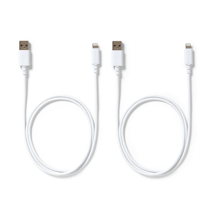 3' Lightning to USB-A 2pk Charging Cable - dealworthy White
