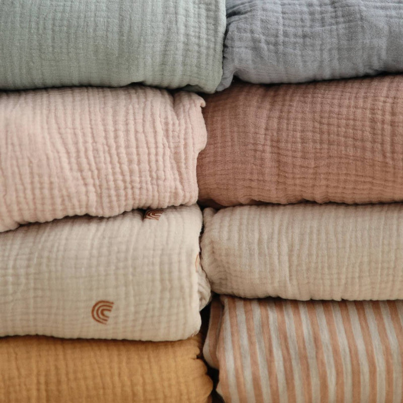 Mushie Extra Soft Muslin Crib Fitted Sheet - Blush