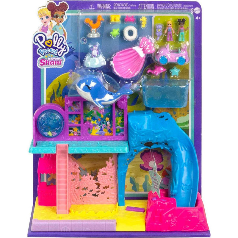 Polly Pocket Pollyville Aquarium Starring Shani Playset with 2 Dolls