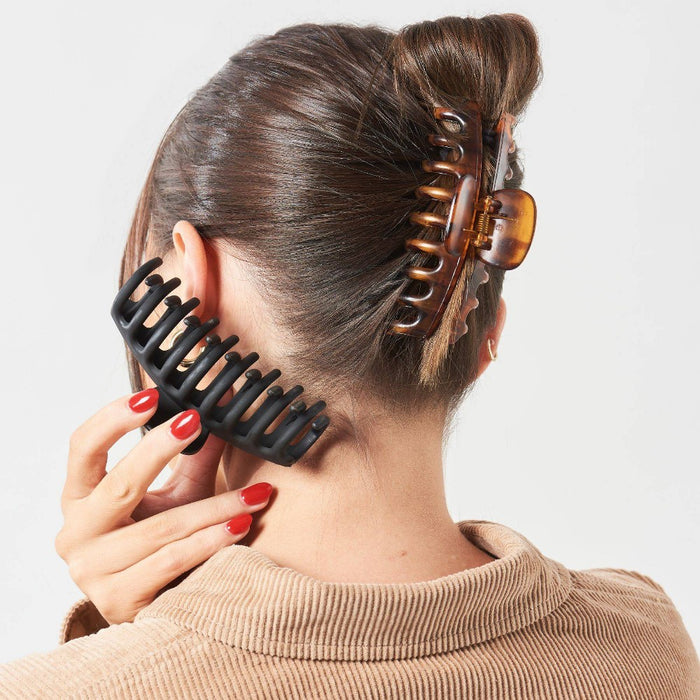 Gimme Beauty Thick Hair Claw Clips - Black/Tort - 2ct