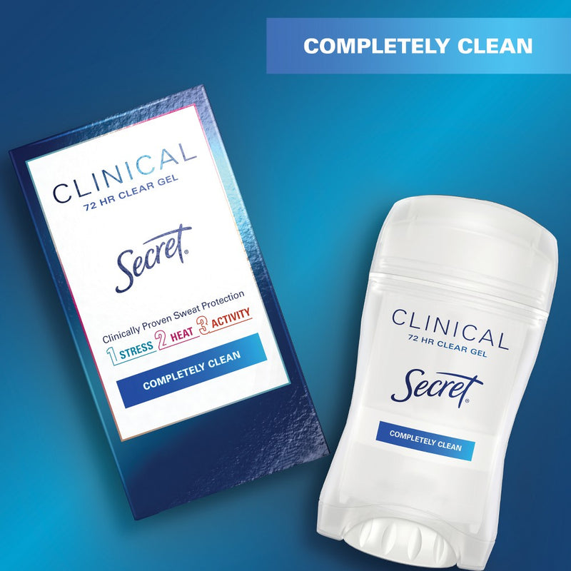 Secret Clinical Strength Antiperspirant & Deodorant Clear Gel - Completely Clean - 1.6oz
