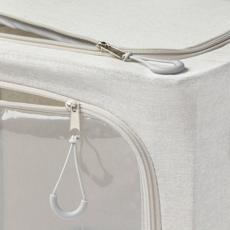 Small Set of 2 Zipper Fabric Storage Cubes Gray - Brightroom