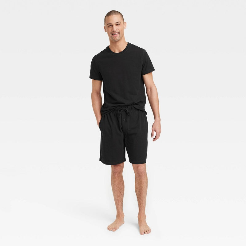 Men's Short Sleeve Pajama Set 2pc - Goodfellow & Co Black L