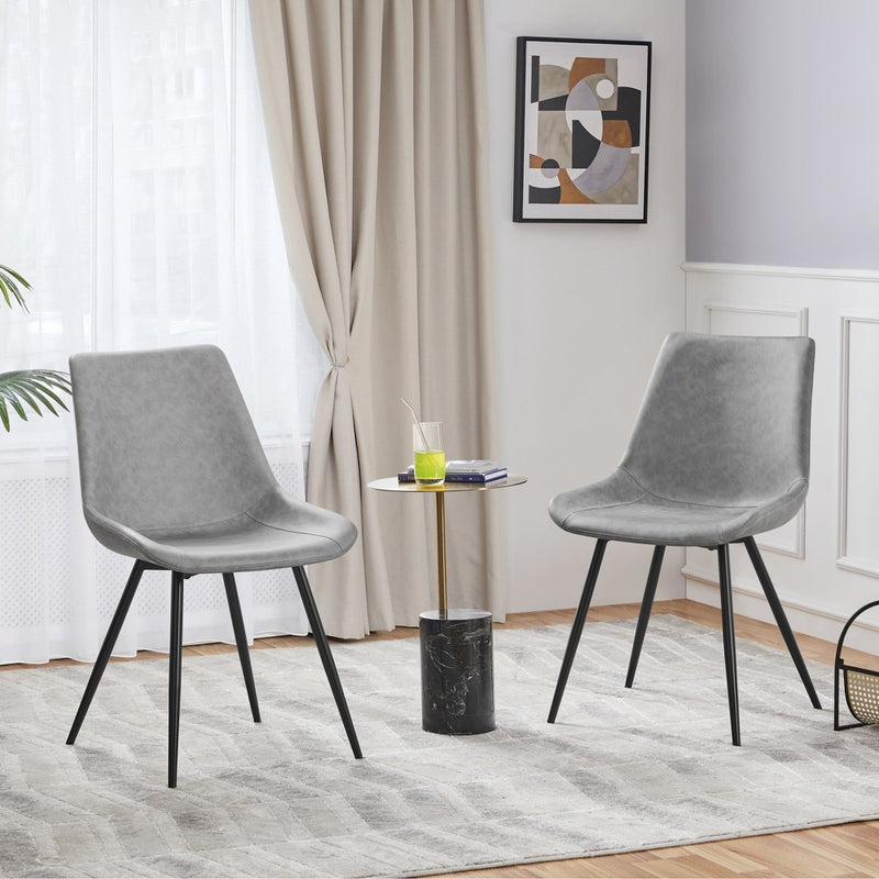 Yaheetech 2pcs Metal Dining Chairs Accent Chairs, Gray (LOCAL PICKUP ONLY)