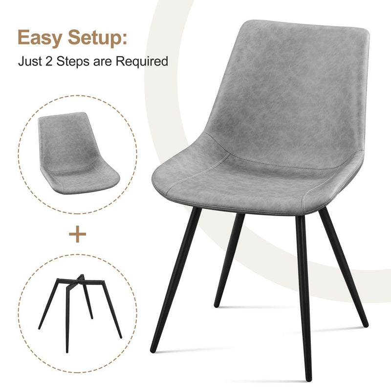 Yaheetech 2pcs Metal Dining Chairs Accent Chairs, Gray (LOCAL PICKUP ONLY)