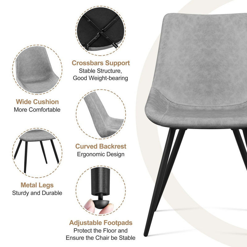 Yaheetech 2pcs Metal Dining Chairs Accent Chairs, Gray (LOCAL PICKUP ONLY)