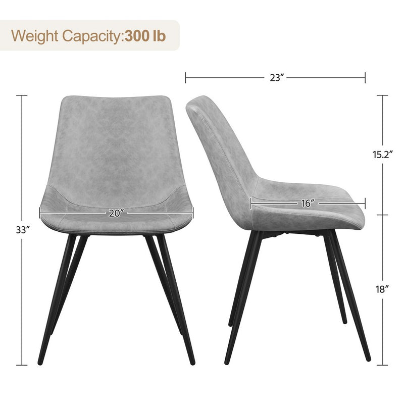 Yaheetech 2pcs Metal Dining Chairs Accent Chairs, Gray (LOCAL PICKUP ONLY)