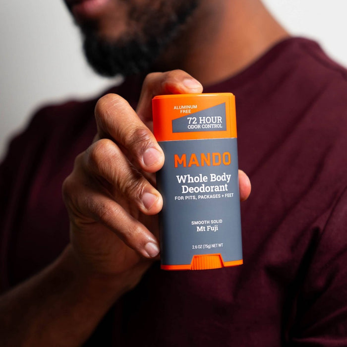 Mando Whole Body Deodorant - Men's Aluminum-Free Smooth Solid Stick Deodorant - Mt Fuji - 2.6oz