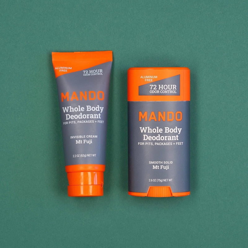 Mando Whole Body Deodorant - Men's Aluminum-Free Smooth Solid Stick Deodorant - Mt Fuji - 2.6oz