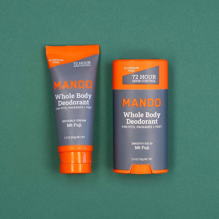 Mando Whole Body Deodorant - Men's Aluminum-Free Smooth Solid Stick Deodorant - Mt Fuji - 2.6oz