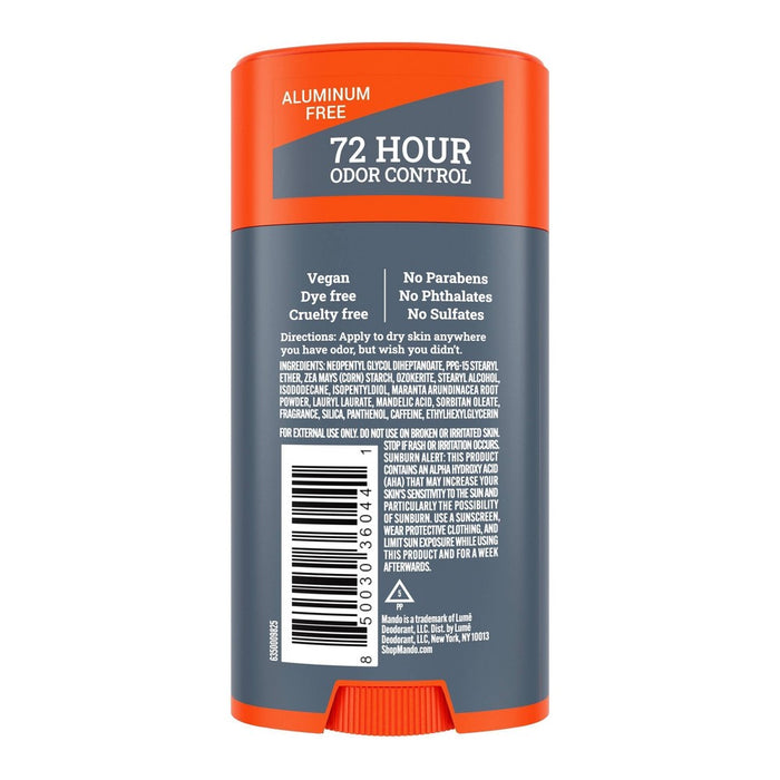 Mando Whole Body Deodorant - Men's Aluminum-Free Smooth Solid Stick Deodorant - Mt Fuji - 2.6oz