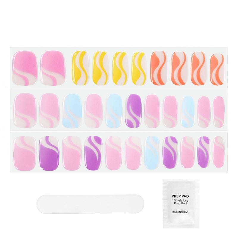 Dashing Diva Glow Nail Art Palette - Sherbet Swirl - 32ct
