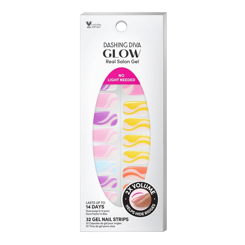 Dashing Diva Glow Nail Art Palette - Sherbet Swirl - 32ct