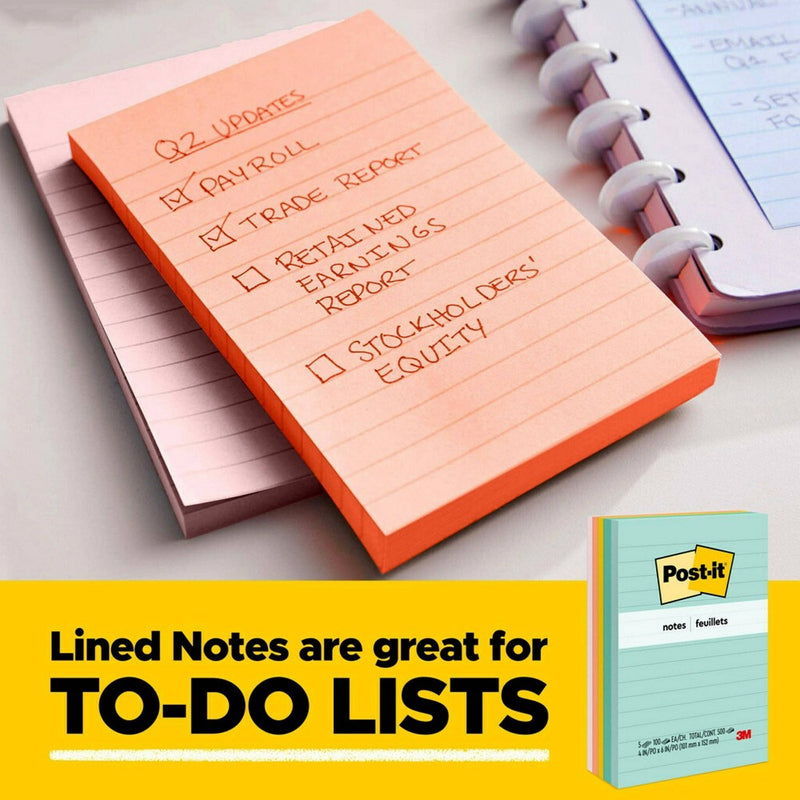 Post-it Notes 4pk 3" x 3" 50 Sheet/Pad Beachside Cafe Collection