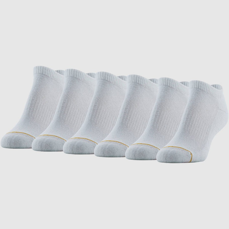All Pro Women's 6pk No Show Cotton Blend Athletic Socks - White 4-10