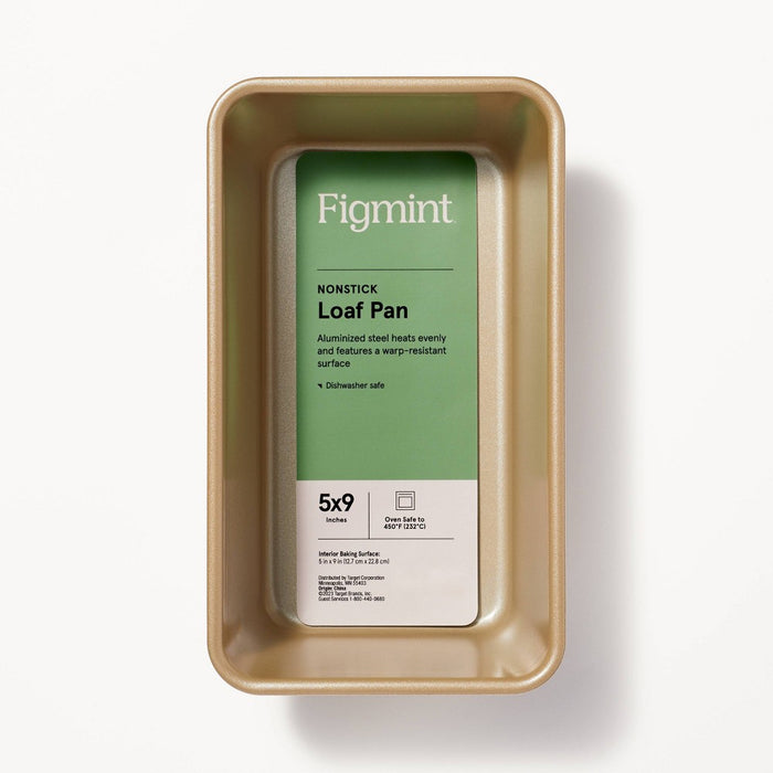 5"x9" Nonstick Aluminized Steel Loaf Pan Gold - Figmint