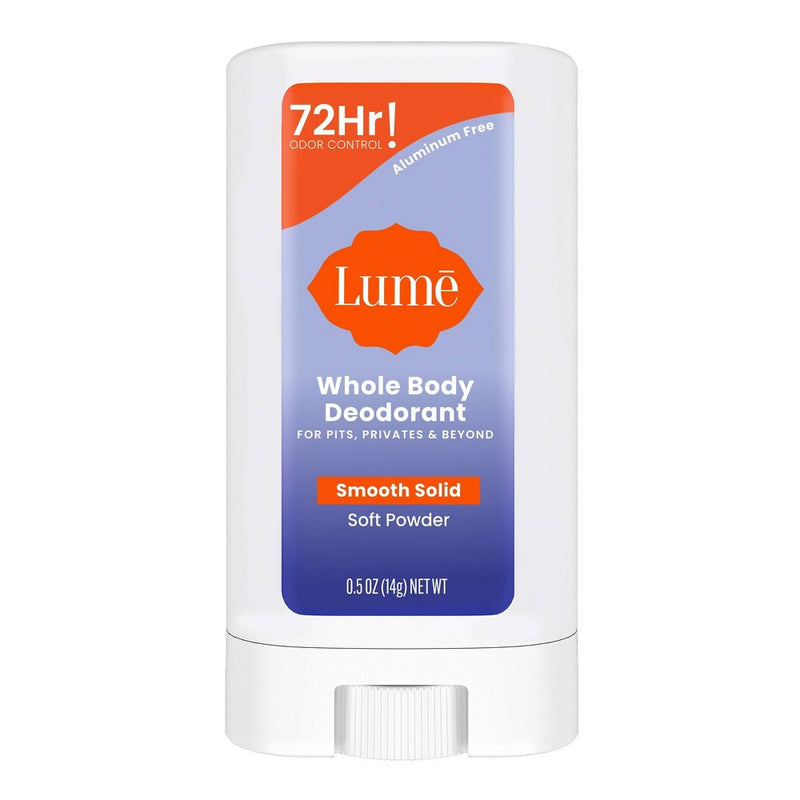 Lume Whole Body Women's Deodorant - Mini Smooth Solid Stick - Aluminum Free - Soft Powder Scent - Trial Size - 0.5oz