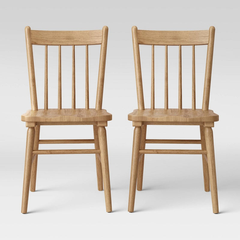 Set of 2 Hassell Wood Dining Chair Natural - Threshold (LOCAL PICKUP ONLY)
